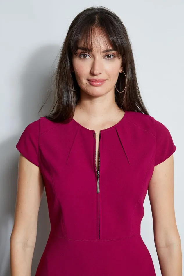 Elie Tahari Dresses and Jumpsuits Chain Zip Dart Dress Boysenberry 8211 Women