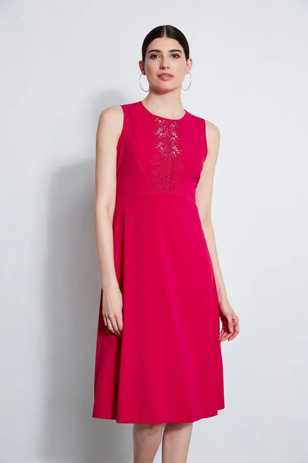 Elie Tahari Dresses and Jumpsuits Lace Applique Midi Dress Cyclamen 8211 Women