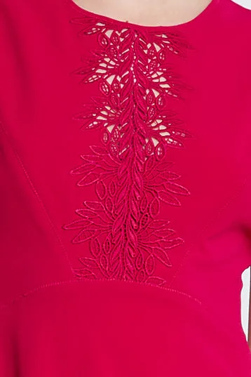 Elie Tahari Dresses and Jumpsuits Lace Applique Midi Dress Cyclamen 8211 Women