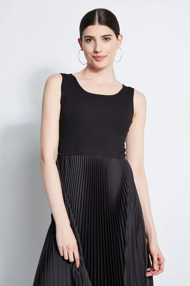 Elie Tahari Dresses and Jumpsuits Pleated Midi Dress Noir 8211 Women