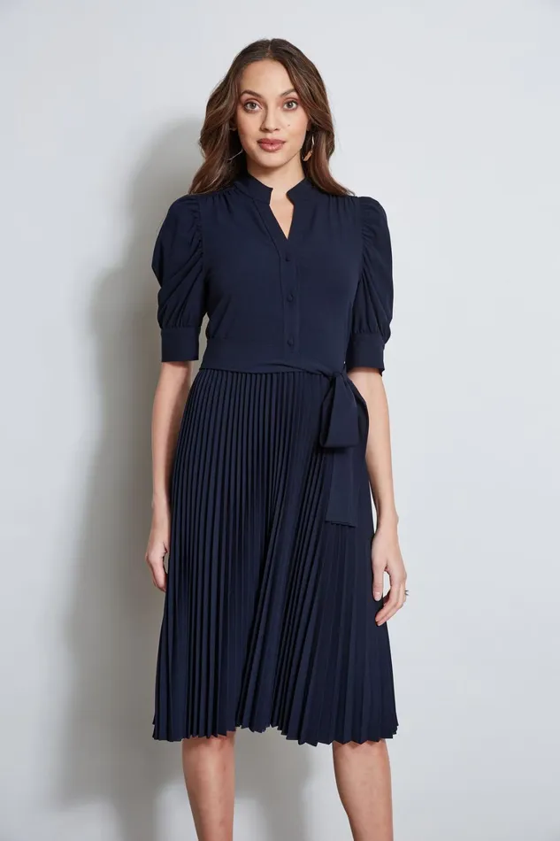 Elie Tahari Dresses and Jumpsuits Pleated Ruched Sleeve Dress Stargazer 8211 Women