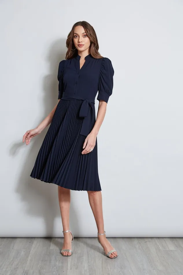 Elie Tahari Dresses and Jumpsuits Pleated Ruched Sleeve Dress Stargazer 8211 Women