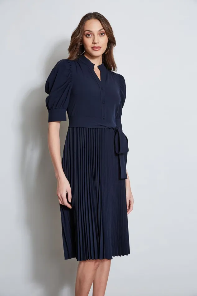Elie Tahari Dresses and Jumpsuits Pleated Ruched Sleeve Dress Stargazer 8211 Women