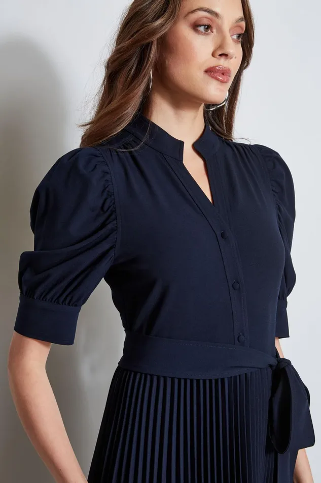 Elie Tahari Dresses and Jumpsuits Pleated Ruched Sleeve Dress Stargazer 8211 Women