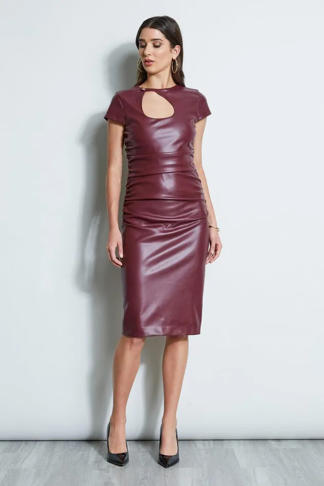 Elie Tahari Dresses and Jumpsuits Vegan Leather Keyhole Dress Burgundy 8211 Women Elie Tahari Dresses and Jumpsuits Vegan Leather Keyhole Dress Burgundy 8211 Women