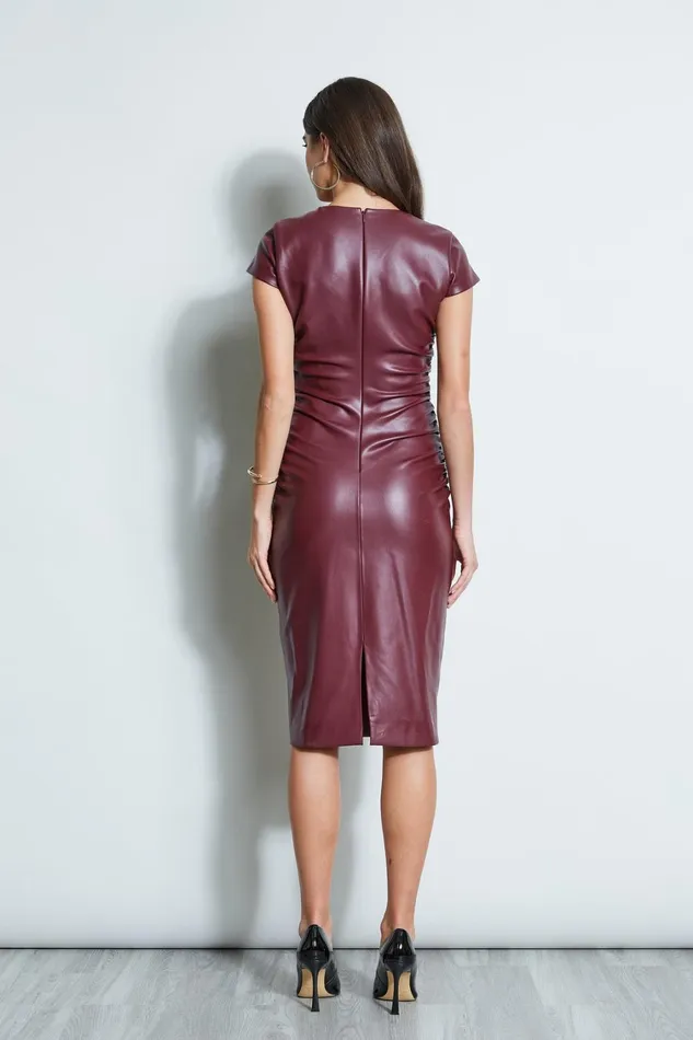 Elie Tahari Dresses and Jumpsuits Vegan Leather Keyhole Dress Burgundy 8211 Women