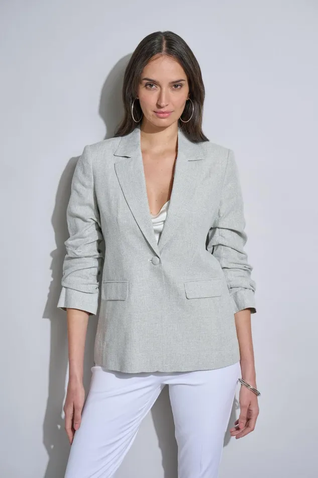 Elie Tahari Jackets and Blazers Plaid Ruched Sleeve Blazer Neutral Combo 8211 Women Elie Tahari Jackets and Blazers Plaid Ruched Sleeve Blazer Neutral Combo 8211 Women
