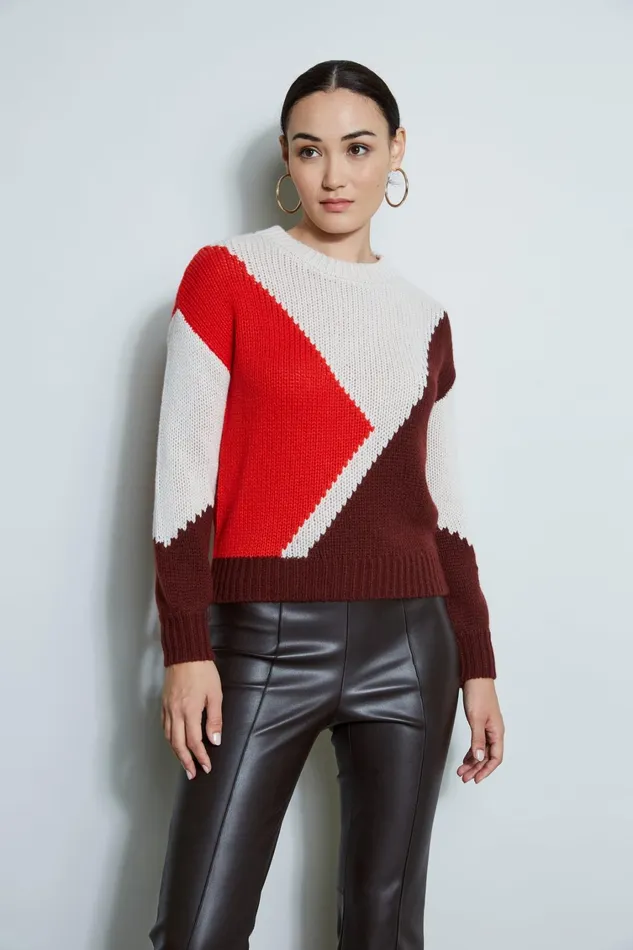 Elie Tahari Knits and Sweaters Cashmere Colorblock Sweater Stone Colorblock 8211 Women Elie Tahari Knits and Sweaters Cashmere Colorblock Sweater Stone Colorblock 8211 Women