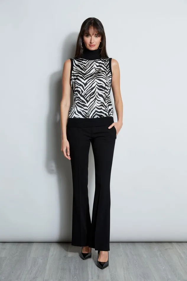 Elie Tahari Knits and Sweaters Silk Zebra Print Sweater Black 8211 Women