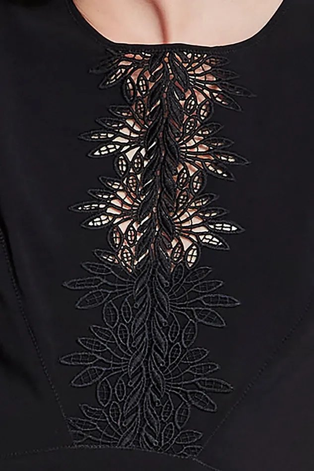 Elie Tahari Midi Dresses Lace Applique Midi Dress Black 8211 Women