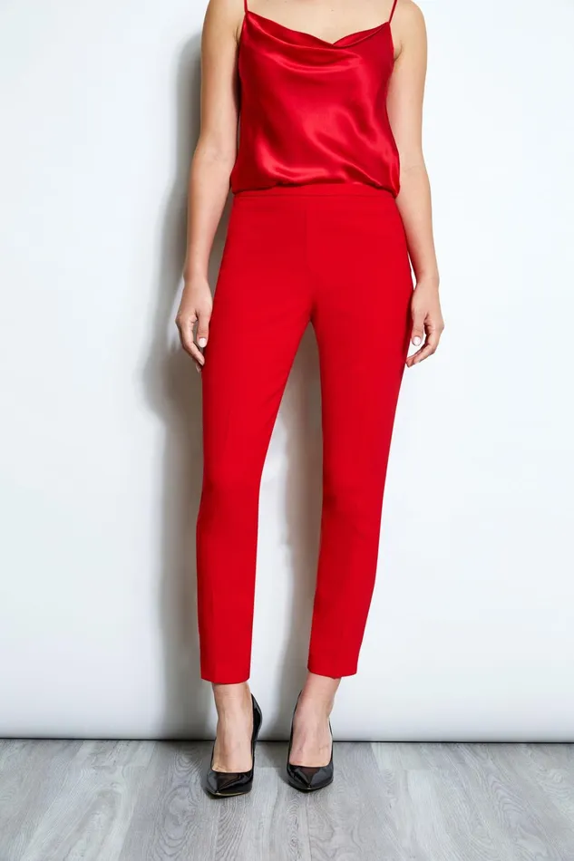 Elie Tahari Pants Slim Fit Crepe Pant Flame Red 8211 Women