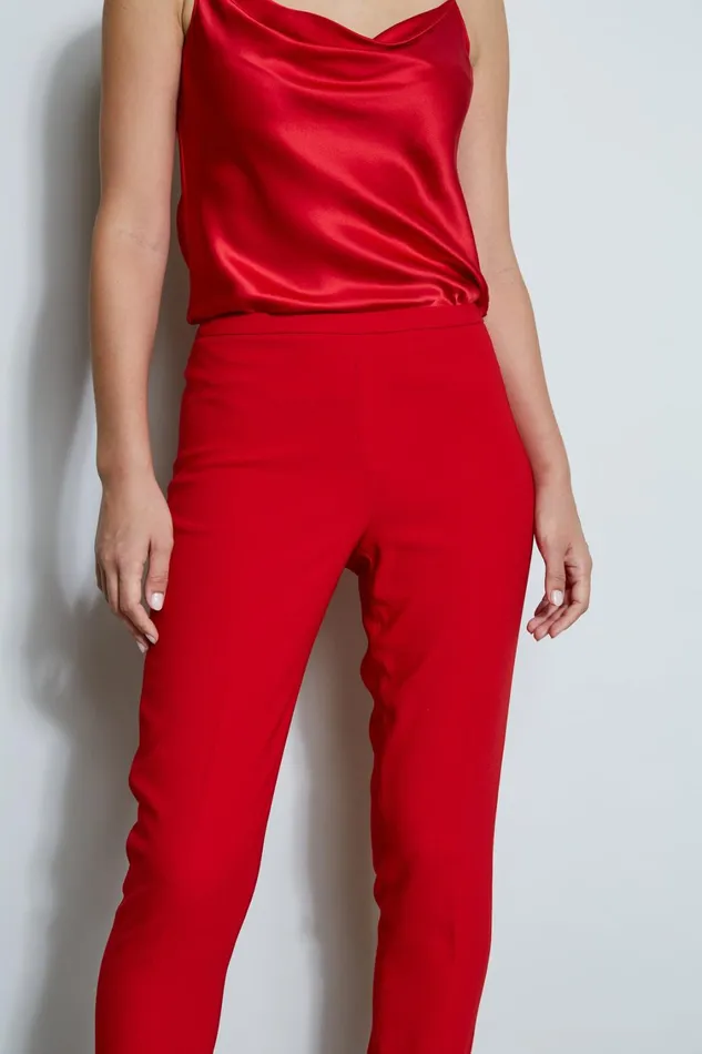 Elie Tahari Pants Slim Fit Crepe Pant Flame Red 8211 Women