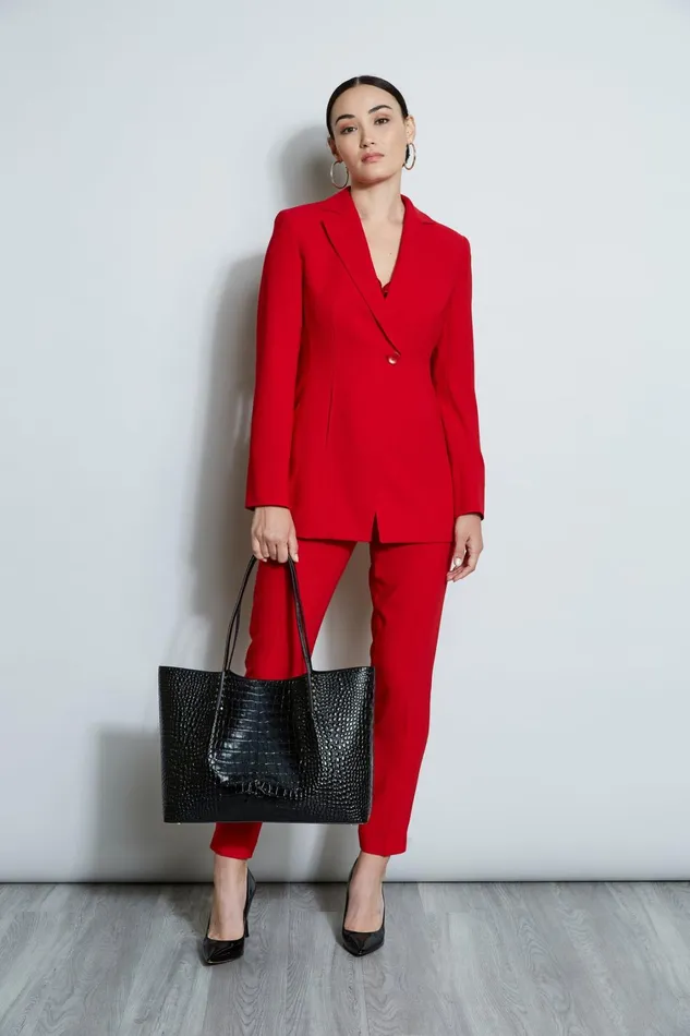 Elie Tahari Pants Slim Fit Crepe Pant Flame Red 8211 Women