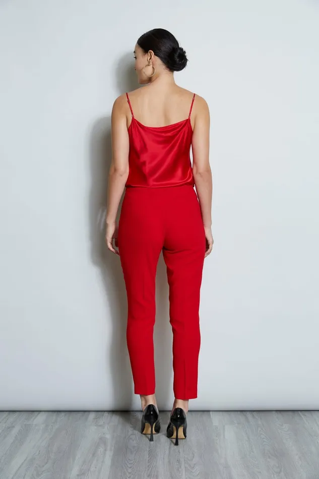 Elie Tahari Pants Slim Fit Crepe Pant Flame Red 8211 Women