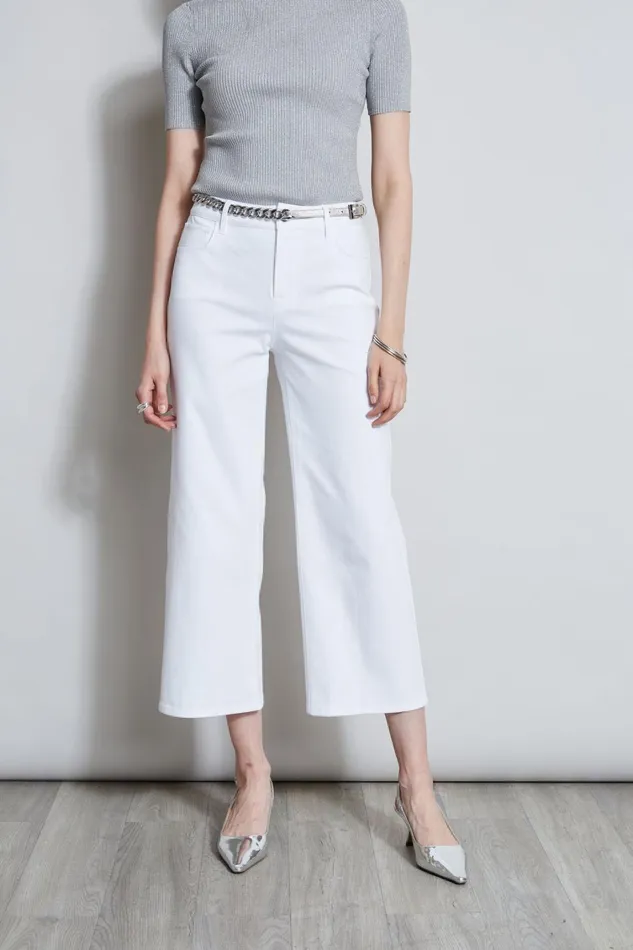 Elie Tahari Pants Stretch Denim Wide Leg Pant White 8211 Women
