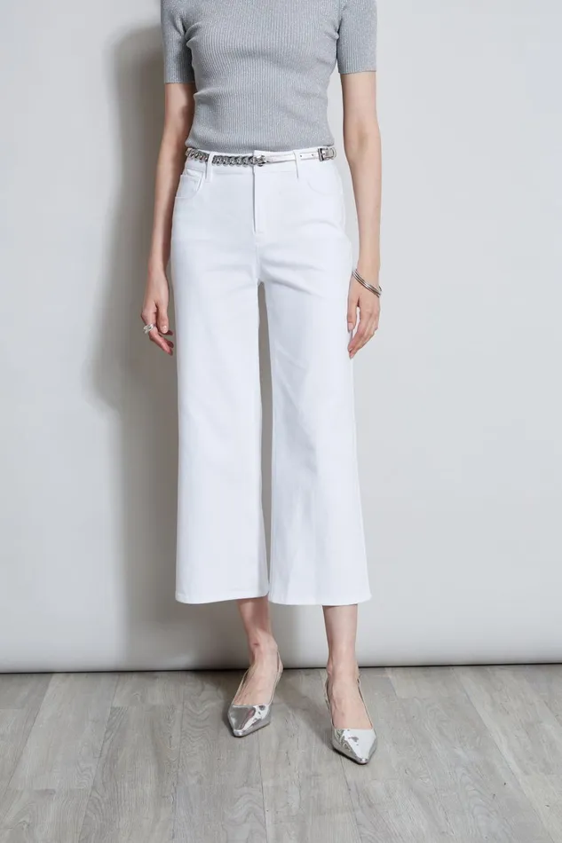 Elie Tahari Pants Stretch Denim Wide Leg Pant White 8211 Women