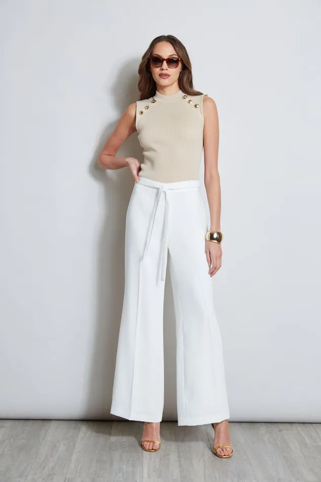 Elie Tahari Pants Tie Front Pant Sky White 8211 Women