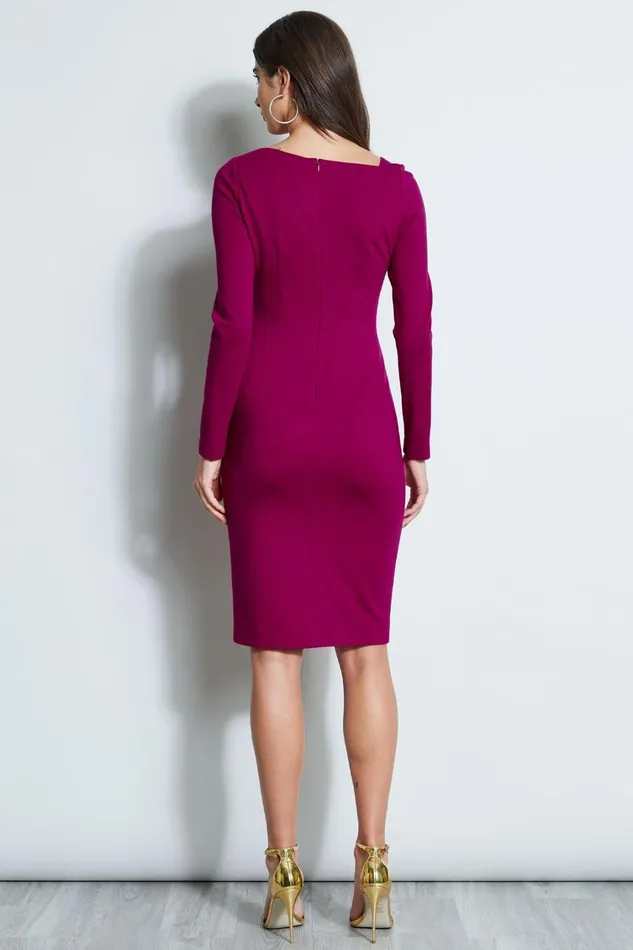 Elie Tahari Short Dresses Asymmetric Knit Dress Boysenberry 8211 Women