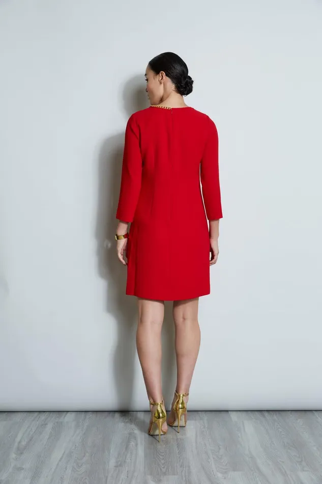 Elie Tahari Short Dresses Chain Shift Dress Flame Red 8211 Women