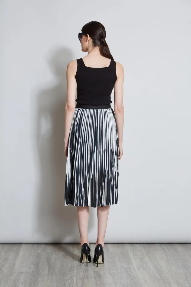 Elie Tahari Skirts Contrast Pleated Skirt Blackwhite 8211 Women