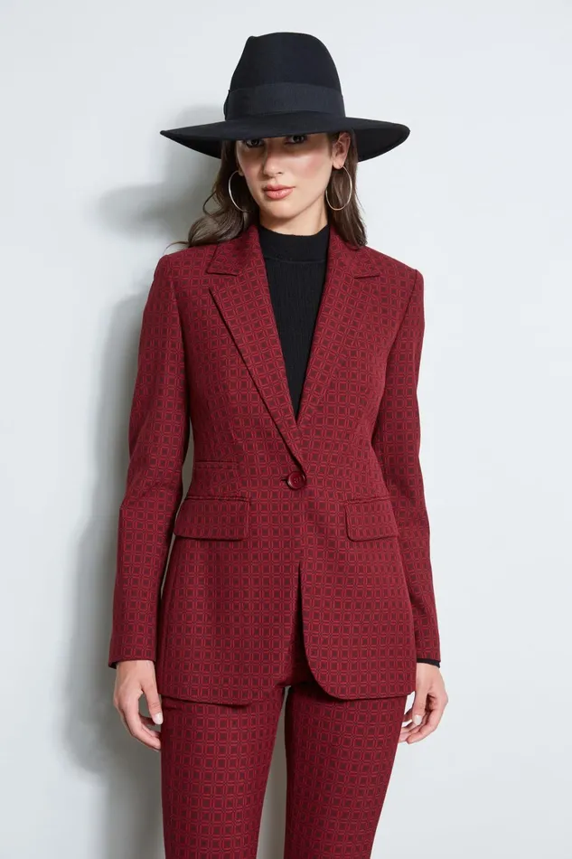 Elie Tahari Suiting Deco Jaquard Blazer Multi 8211 Women