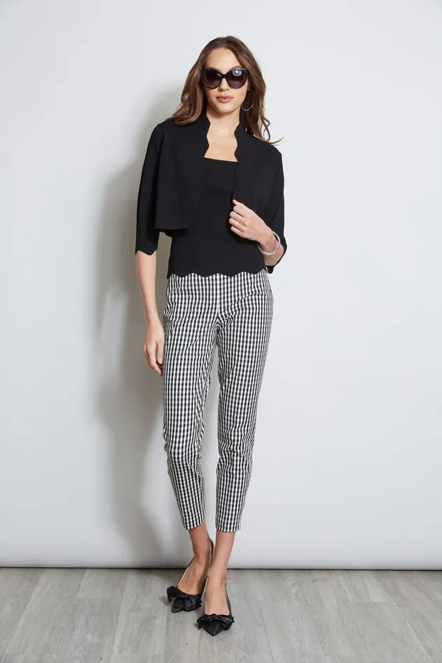 Elie Tahari Suiting Scallop Cardigan Black 8211 Women