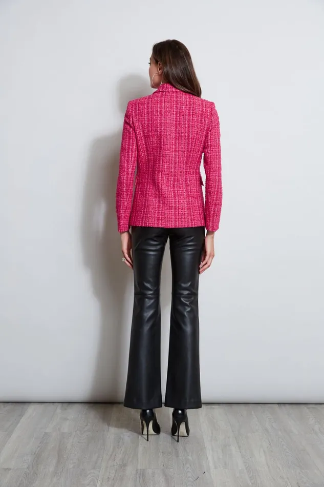 Elie Tahari Suiting Tweed Double Breasted Blazer Electric Pink 8211 Women
