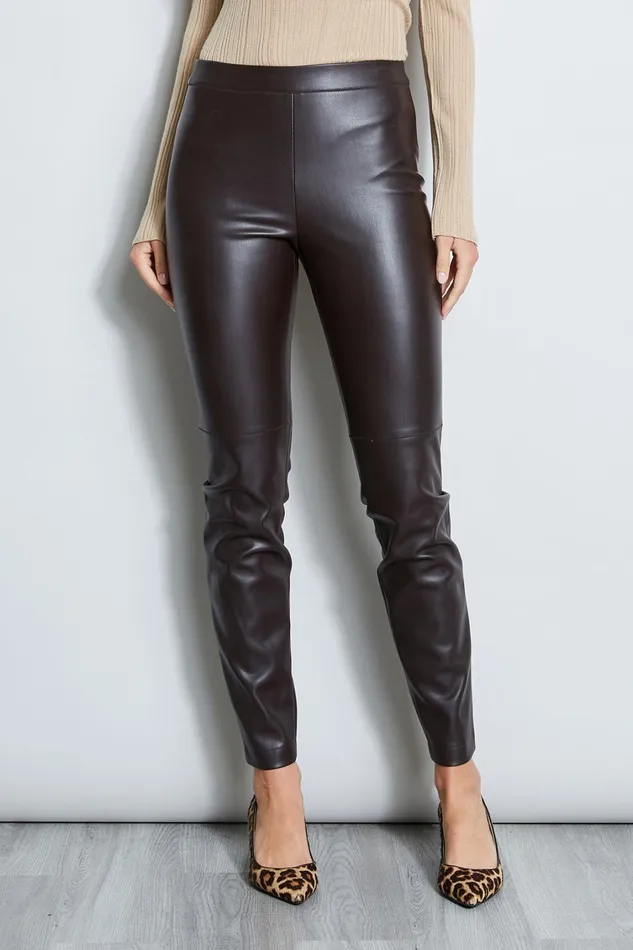 Elie Tahari Suiting Vegan Leather Legging Espresso 8211 Women