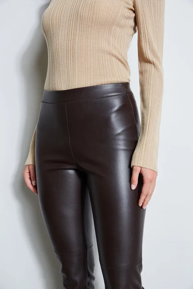 Elie Tahari Suiting Vegan Leather Legging Espresso 8211 Women
