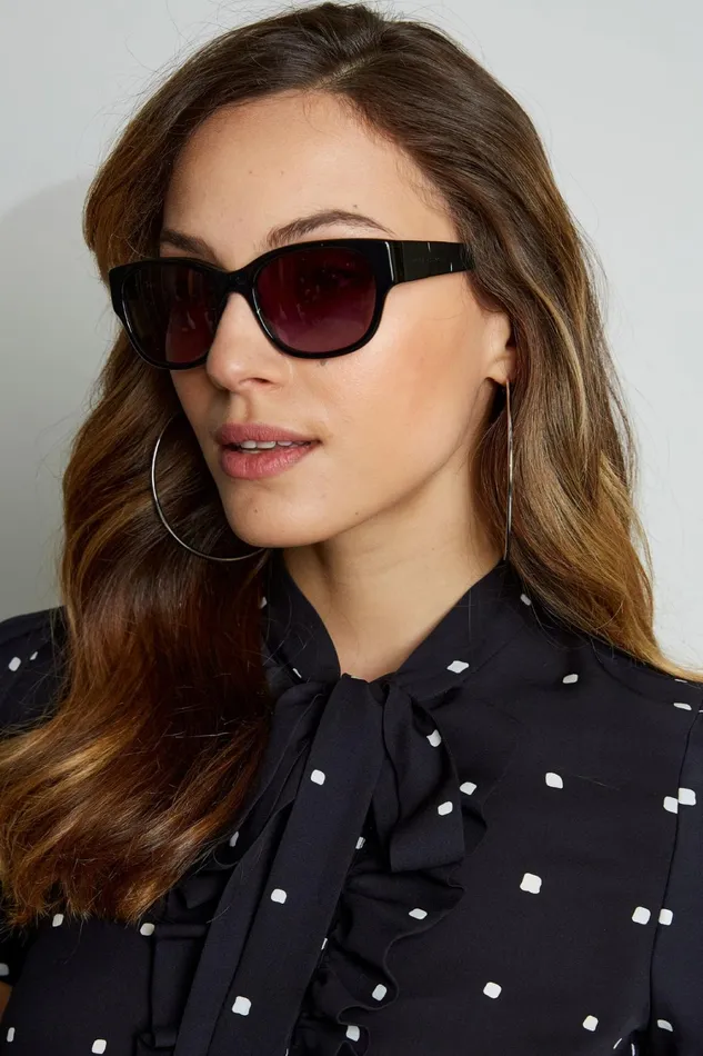 Elie Tahari Sunglasses Black Wayfarer Black 8211 Women