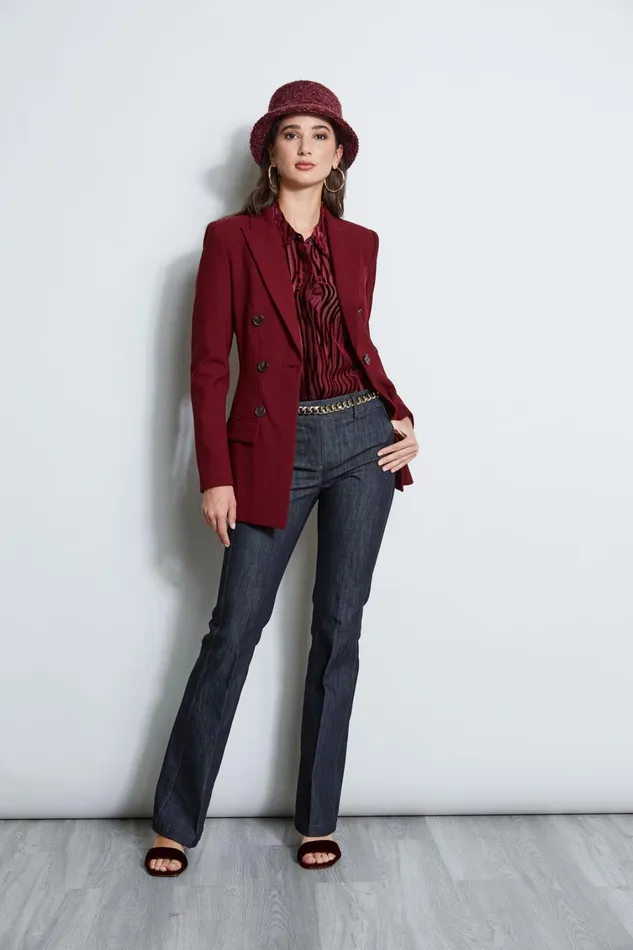 Elie Tahari Tops Zebra Burnout Velvet Shirt Bordeaux 8211 Women