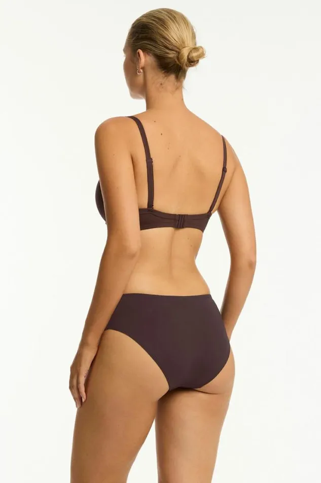 Essentials Edit Mid Bikini Pant Eco Essentials Cocoa Women Sea Level Bottoms