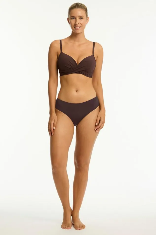 Essentials Edit Mid Bikini Pant Eco Essentials Cocoa Women Sea Level Bottoms