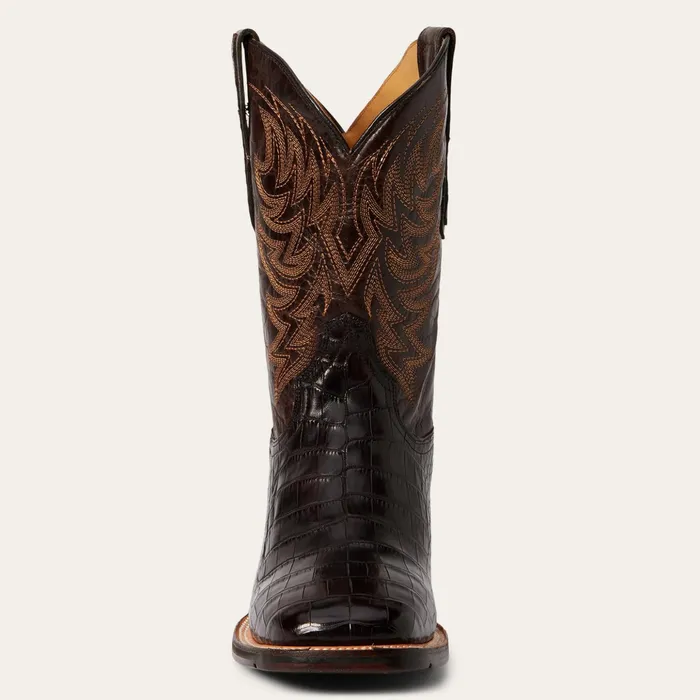 Exotics Men Stetson Aces Alligator Boot Brown