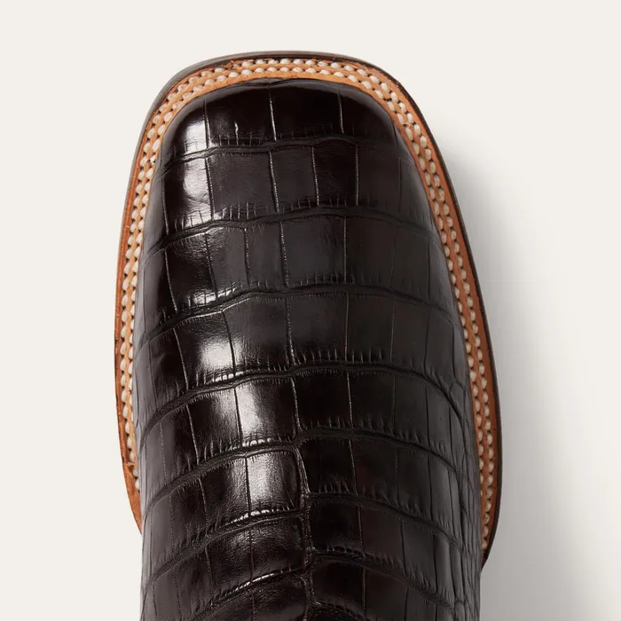 Exotics Men Stetson Aces Alligator Boot Brown