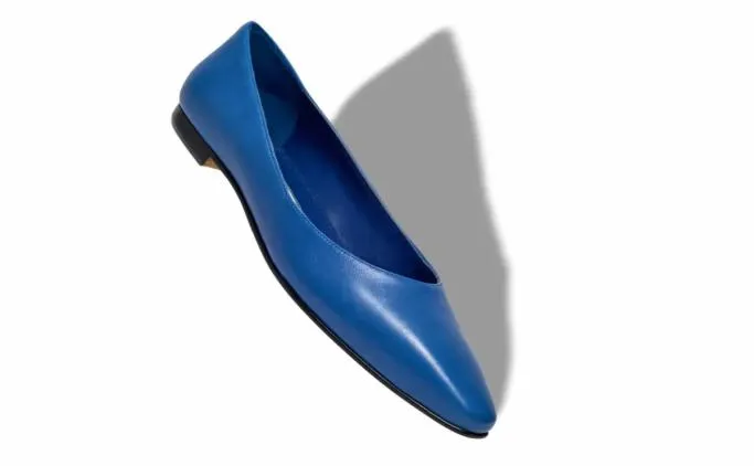 Flats Women Manolo Blahnik GELISTABlue Nappa Leather Flat Pumps
