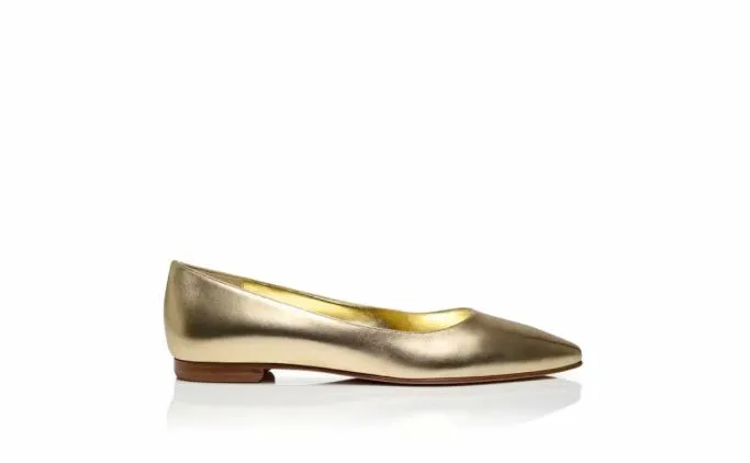 Flats Women Manolo Blahnik GELISTAGold Nappa Leather Flat Pumps Flats Women Manolo Blahnik GELISTAGold Nappa Leather Flat Pumps