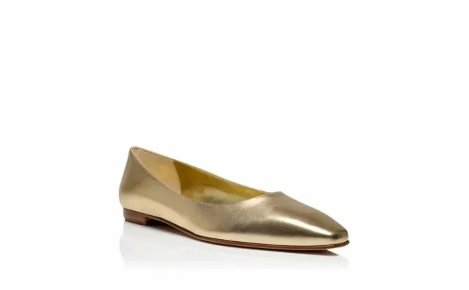 Flats Women Manolo Blahnik GELISTAGold Nappa Leather Flat Pumps Flats Women Manolo Blahnik GELISTAGold Nappa Leather Flat Pumps
