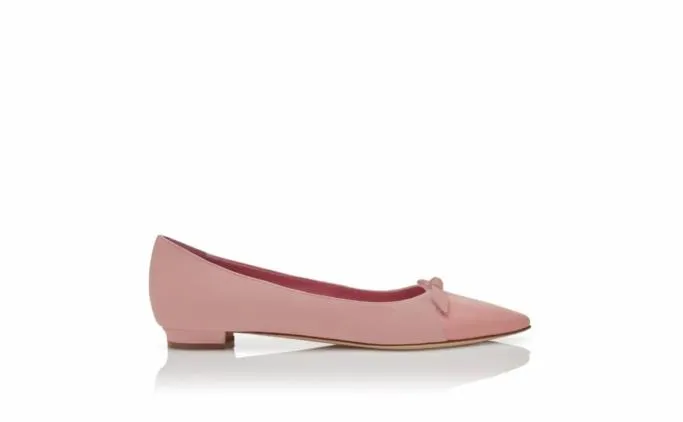 Flats Women Manolo Blahnik TIAKAPink Suede Bow Detail Flat Pumps Flats Women Manolo Blahnik TIAKAPink Suede Bow Detail Flat Pumps