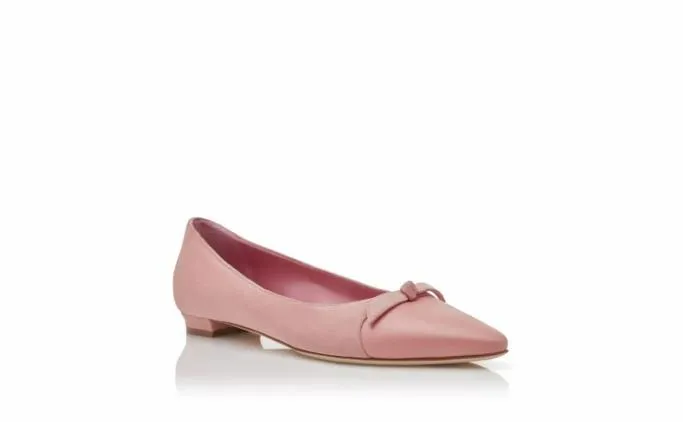 Flats Women Manolo Blahnik TIAKAPink Suede Bow Detail Flat Pumps Flats Women Manolo Blahnik TIAKAPink Suede Bow Detail Flat Pumps