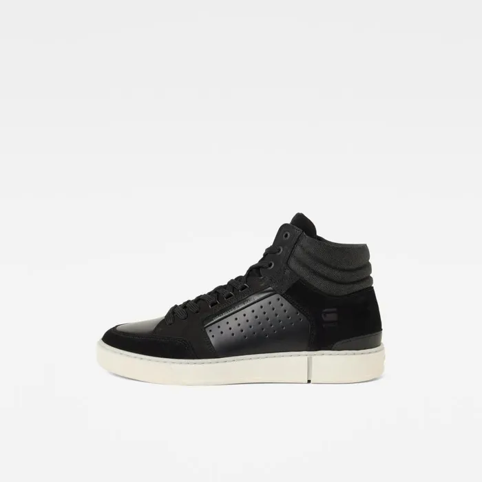 Footwear Men GStar RAW Ravond II Mid Leather Sneakers Black