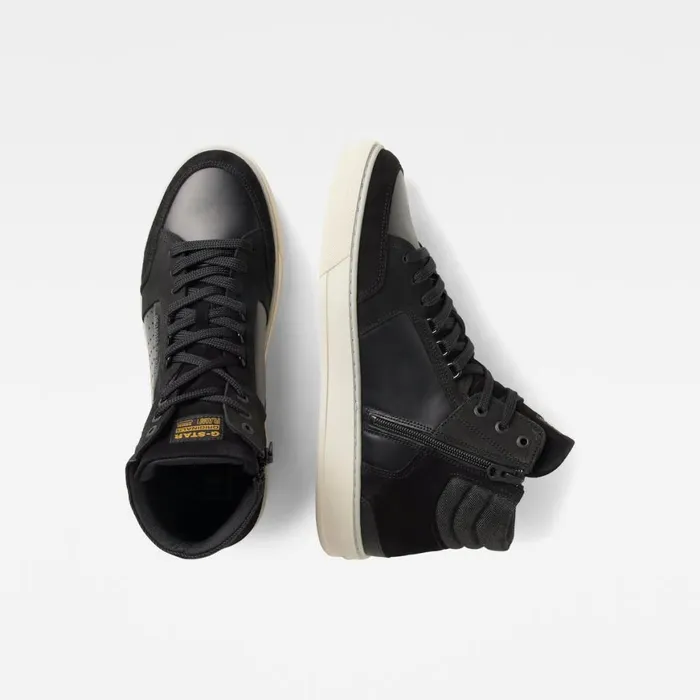 Footwear Men GStar RAW Ravond II Mid Leather Sneakers Black