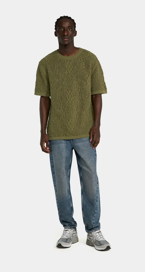 Four Leaf Green Shield Crochet TShirt Green Men Daily Paper TShirts