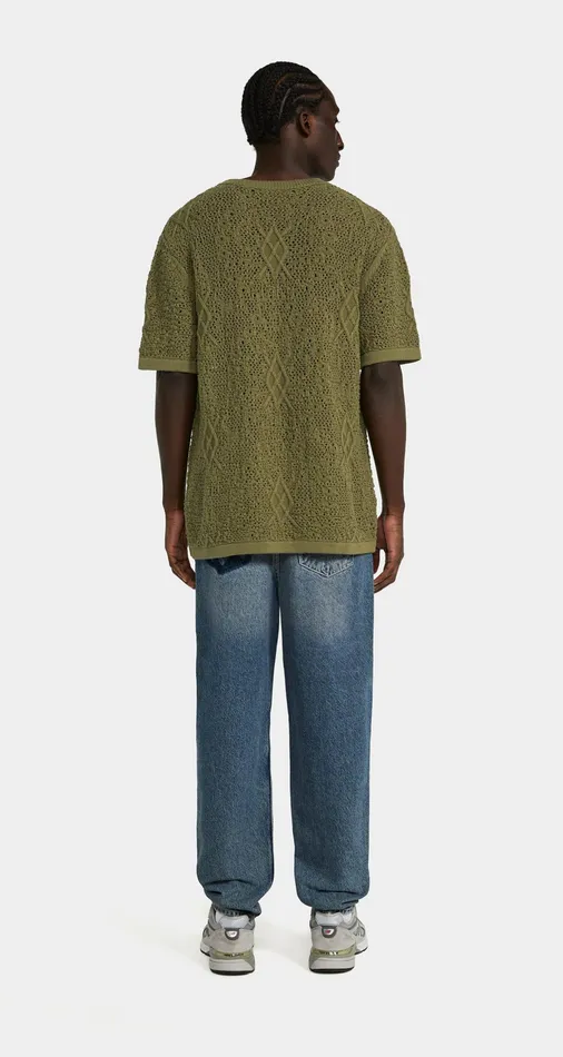 Four Leaf Green Shield Crochet TShirt Green Men Daily Paper TShirts