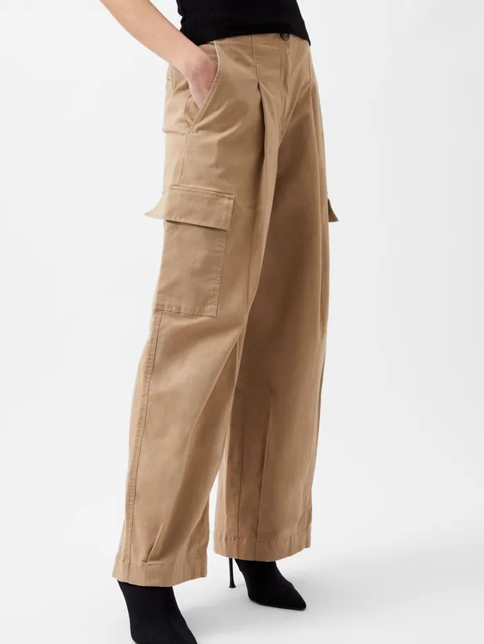 French Connection Atena Twill Cargo Pants Autumn Camel Woman Trousers