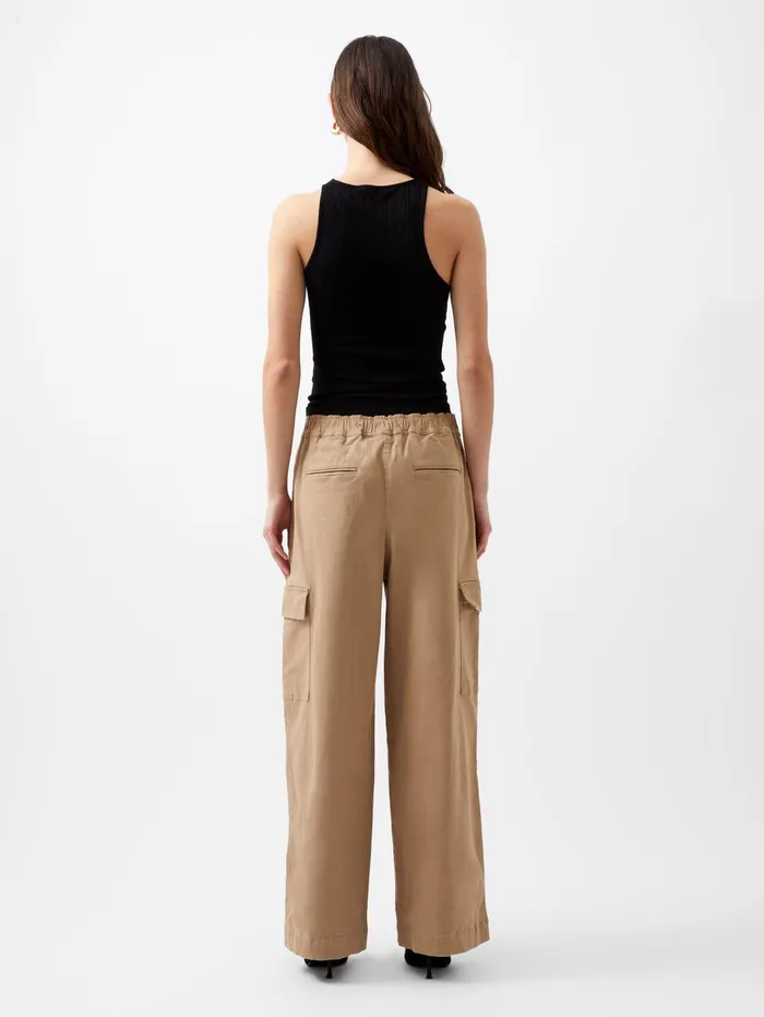 French Connection Atena Twill Cargo Pants Autumn Camel Woman Trousers