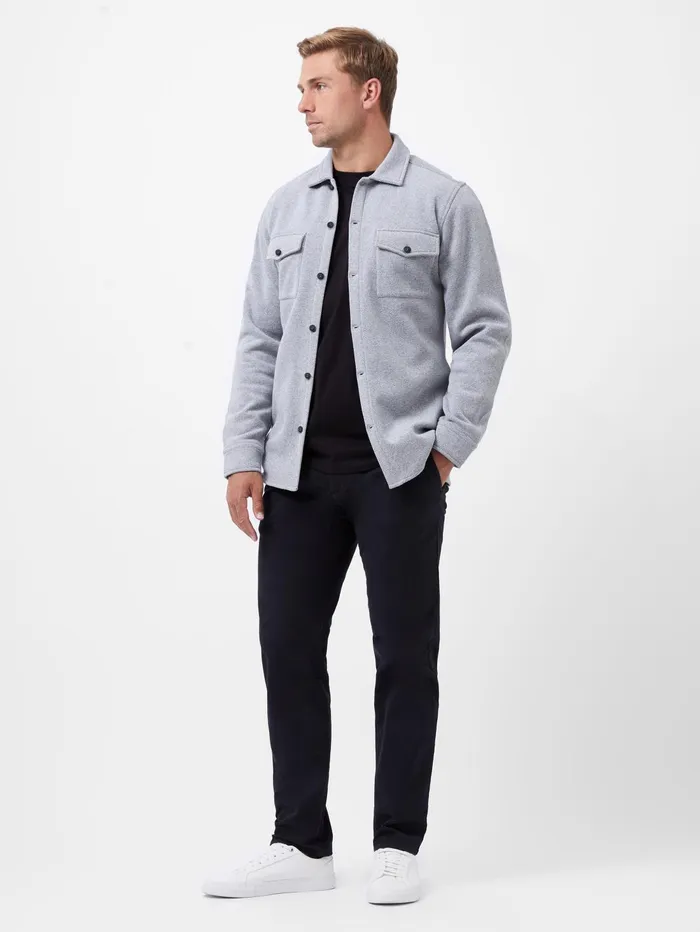 French Connection Button Through Overshirt Grey Man Shirts