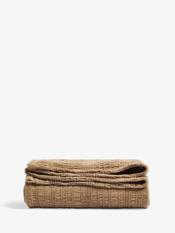 French Connection Cadley Eco Textured Throw Natural Cream Home Home Accessories