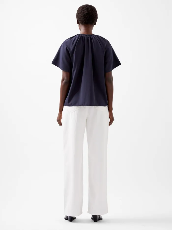 French Connection Capriana Crepe Light Top Marine Woman Tops