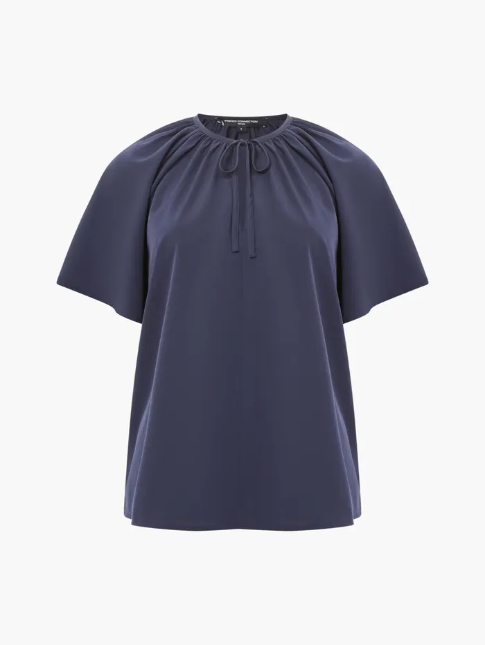 French Connection Capriana Crepe Light Top Marine Woman Tops